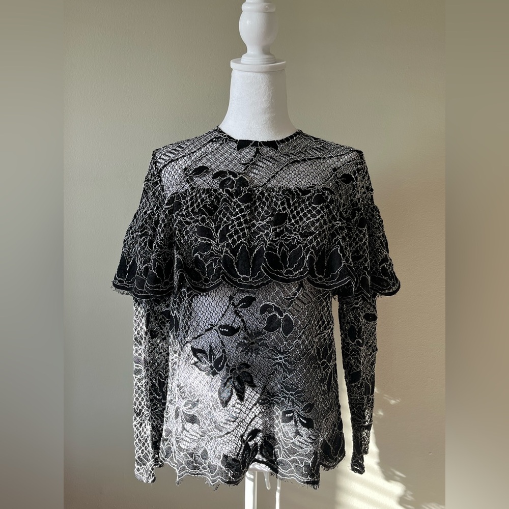 Zara Lace Blouse with Frill